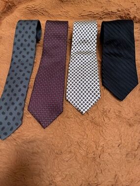 Men's Necktie Set - Gray, Burgundy, cream, Black